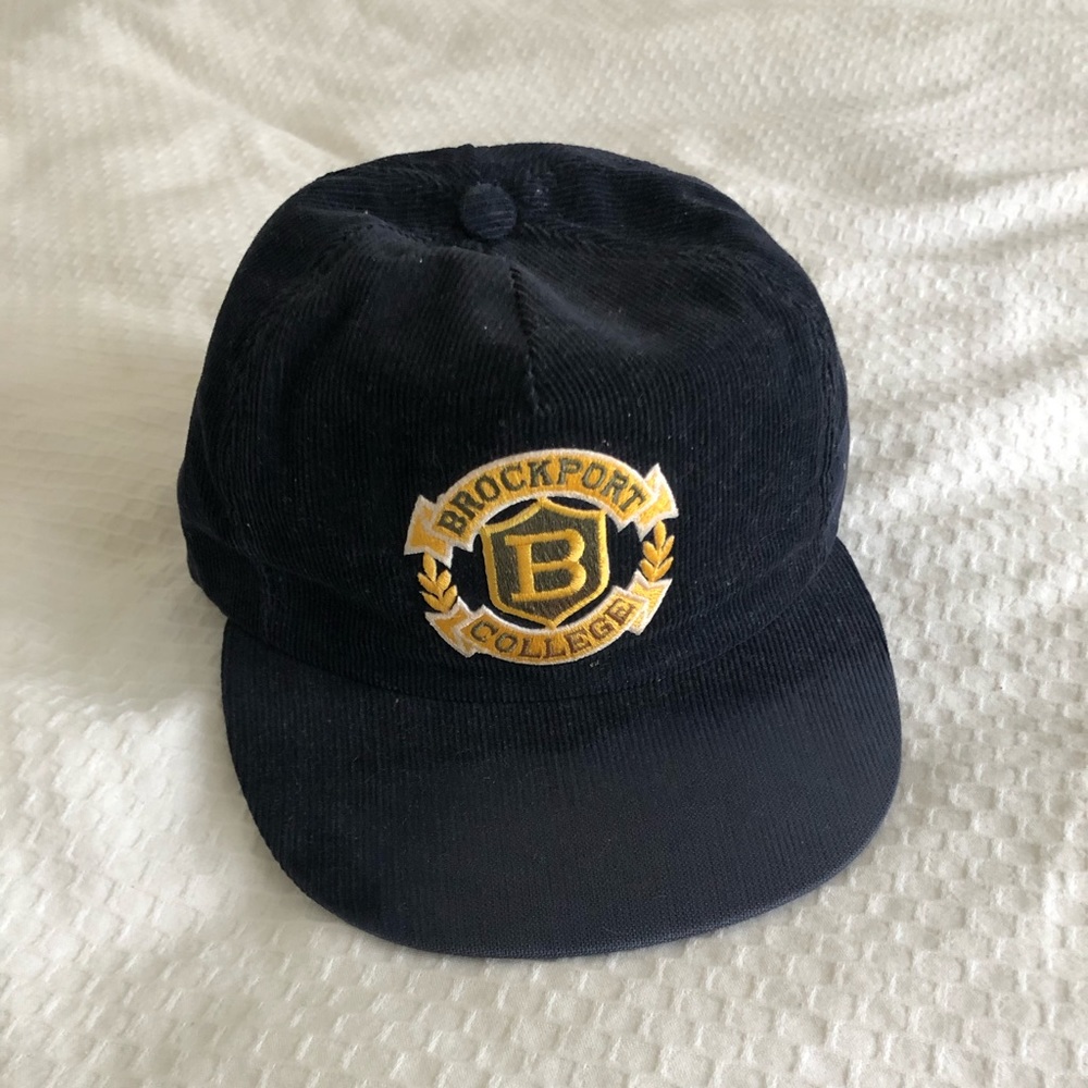 COPY - Retro Brockport College SnapBack hat navy corduroy